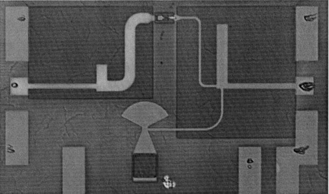 A selective HCl etch removes the InP substrate, revealing the collector epitaxy. Schottky collector contacts can then be defined directly over the devices.