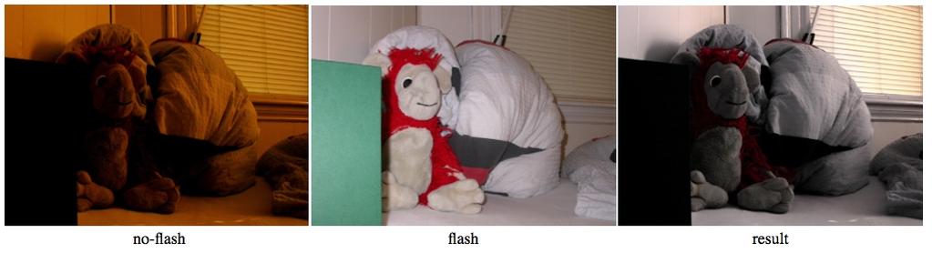 Flash-no-flash photography [Eisemann and Durand] (use flash image