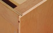 CONSTRUCTION 21 STANDARD CONSTRUCTION BACKS: 3/8" Furniture Board Hanger Rail on 3/8" Furniture Board Back TOPS & BOTTOM: 3/8" Furniture Board with Natural Maple - Interior Sides SHELVES: