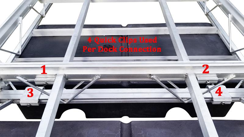 This rule also holds true when connecting the 8ft sides of a dock frame as opposed to the 4ft sides as