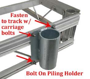 As we can see in Image 10, the Anchor Post pipe slides through the post holder and a single 1/2 set bolt and nut is used to keep the post in the upright position prior to it being positioned in the