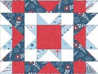 Patriotic Stars Draw a diagonal line from corner to corner on the wrong side of a different assorted print 5" square.