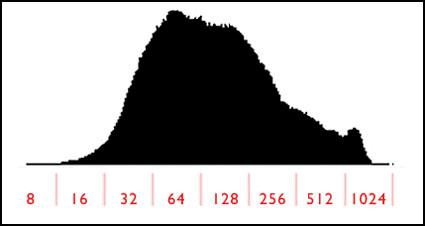 As shown in your histogram, bits per f-stop are not evenly allocated from blacks to whites Few in shadows, many in highlights Lacking