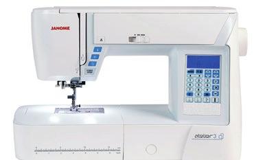 A clear LCD screen helps you select from the 120 stitches including 7 auto 1-step buttonholes and alphabet.