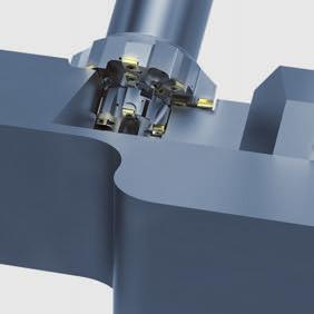 This feature is completely embedded in the tool body and as a result offers the indexable insert a