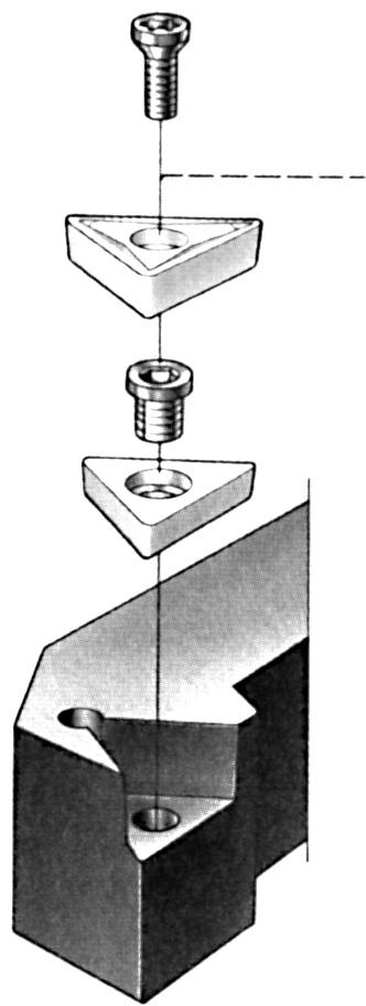 FIGURE 17 Inserts may be attached to the toolholder by one or more methods, depending on
