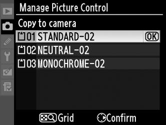 Sharing Custom Picture Controls Custom Picture Controls created using the Picture Control Utility available with ViewNX or optional software such as Capture NX 2 can be copied to a