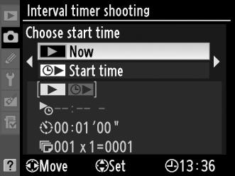 Interval Timer Photography The camera is equipped to take photographs automatically at preset intervals. 1 Select [Interval timer shooting].
