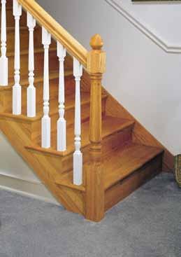 Balusters and newels feature carefully-crafted flutes and graceful proportions that produce