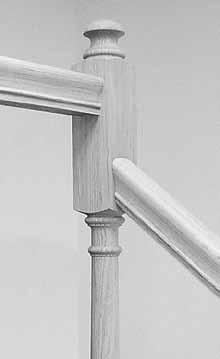 Newels should be placed at the top and bottom of every stair, at all directional changes, and at intervals of not more than 8'