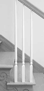 LENGTH (For 34" Rake Rail Height) QUANTITY 1 LENGTH 39" All baluster pins are 3/4" long by 3/4" diameter and are turned with chamfered bottoms and a centered glue ring.