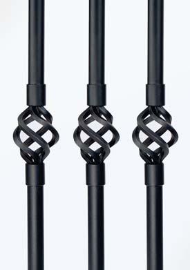 36 Balusters & Accessories DEKORTM Traditions Textured Round Aluminum Baluster 27 X 7/8 Round textured aluminum powder coated baluster designed for 36 rail height.