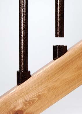 For stair applications of 33-37 degrees, simply drill holes in rail member at 90 degrees.