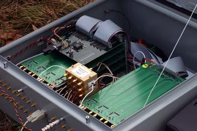 The beamformer is housed in a chassis, inside which are the delay line boards, a digital interface board, and a power supply to convert incoming 48 vac to 5 vdc for the LNAs and BF electronics.
