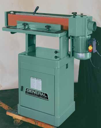 Sanding belt operates at any angle from horizontal to vertical.