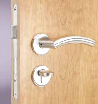 Straight Ø19mm round bar lever handle on rose with bolt through fixings at 38mm centres. Conforms to dimensional recommendations of BS 8300.