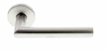 4200 Series - Contract Lever Furniture 4204.19.SS Straight mitred, Ø19mm round bar lever handle on rose with bolt through fixings at 38mm centres. 4205.19.SS Curved mitred Ø19mm round bar lever handle on rose with bolt through fixings at 38mm centres.