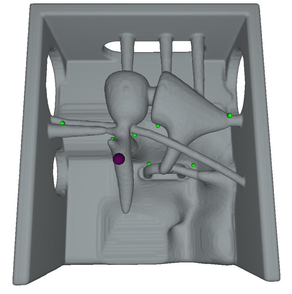 (a) Ear scene. Model of middle ear anatomy. (b) Port scene with a narrow corridor. Figure 1. Virtual environment scenes used in the study.