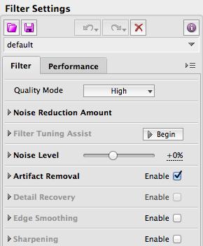 5.5.1. Advanced Mode: Selecting Quality Mode Please make sure Filter Settings panel is switched to the Filter tab.