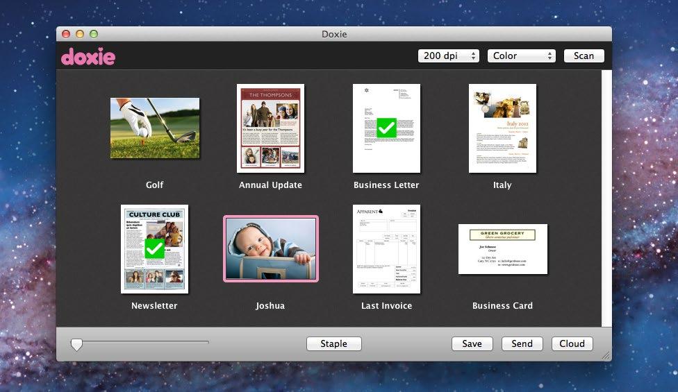 After the Scan Your Scanned Paper The main window of the Doxie app shows your scanned documents and photos. The app automatically crops and straightens your scans.