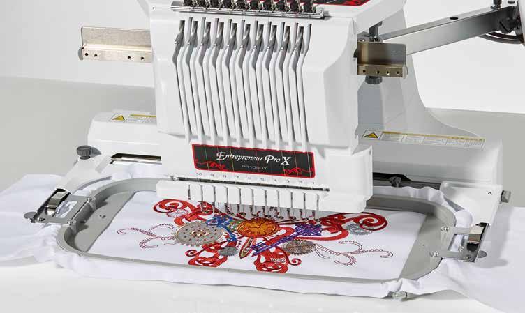 Large embroidery area (360 x 200 mm) The extra-large