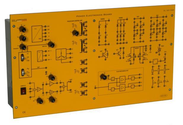 Power Electronics Board DL 2317SR This board allows the study of several power electronics circuits, as detailed here under.