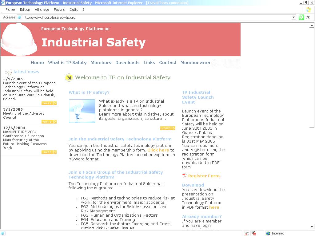 More information available at: http://www.industrialsafety-tp.