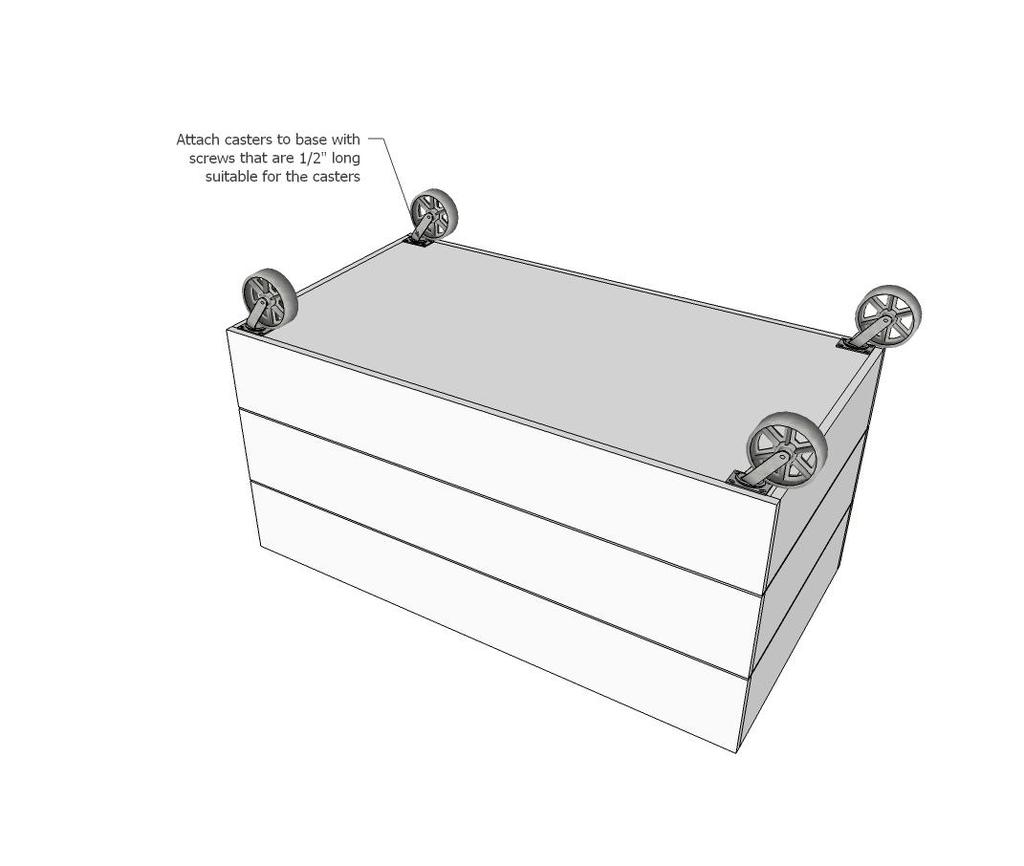 [31] Attach caster wheels to base with 1/2" screws. clickforplans: [32] Source URL: http://image.ana-white.com/2016/10/free_plans/simple-c edar-wooden-toy-box Links [1] http://image.ana-white.com/2016/10/free_plans/simple-cedar-woode n-toy-box [2] http://image.