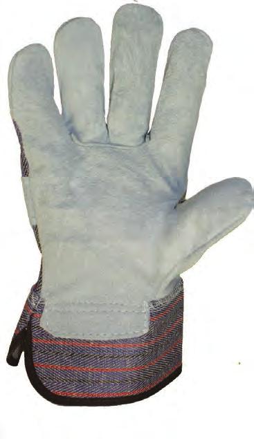 thumb Rubberized safety cuff Shirred elastic cotton back Sizes: