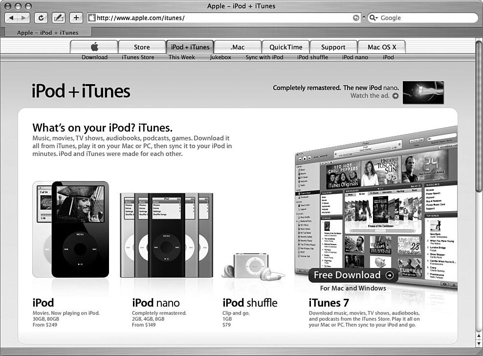 2 ABSOLUTE BEGINNER S GUIDE TO IPOD AND ITUNES FIGURE I.1 Whatever ipod model you choose will rock your world.