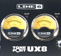 You should always adjust your input levels to avoid clipping for the best recordings! VU Meter and Clip Display UX8 provides a stereo pair of large VU meters on the front panel.