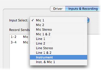 POD Farm 2 Advanced User Guide Driver Panel & Recording When the POD Farm 2 standalone application is not in use by the selected Line 6 device, this Input Source menu offers a list of input options.