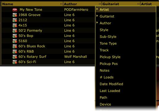 POD Farm 2 Advanced User Guide - POD Farm 2 Plug-In Click on any column s grab bar and drag to resize column width Right click (Windows ) or Ctrl+click (Mac ) on the header bar Select the desired