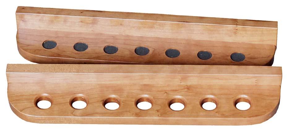031 Wall Mount Cue Rack Available in Oak, Cherry, Maple, Hickory,