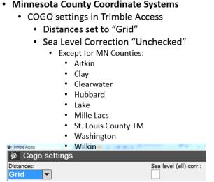 MN CORS VRS- Recommendations MN CORS Mount Points / Geoid Models Is a Performing a Site Calibration or localization Necessary? With Pre-Defined Coordinate Systems (ie.