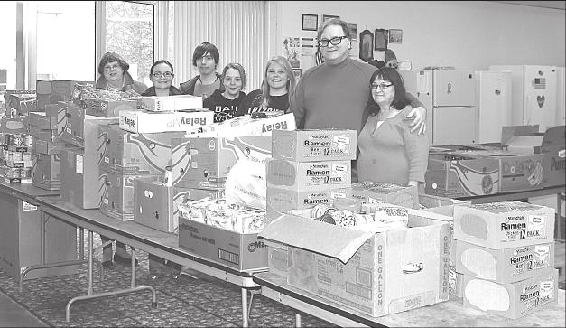 than 1,500 items. The items were given to the Least of the Brethren food pantry operated by George and Betty Culley, who will distribute the food to about 60 needy families.