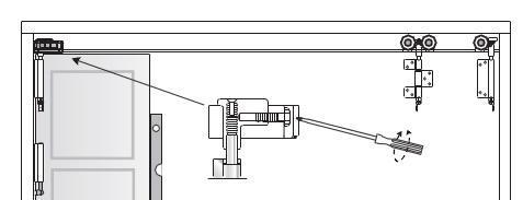 b. Forthe middle hinge on the frame, use L pin as per illustration below. 3- Door adjustment. Nominal* gap : Side adjustment: a.