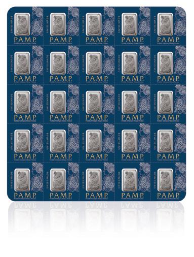 Today, the 25 Gram PAMP Suisse Platinum Divisible Bar is available from Capital Gold Group with an assay card in new condition.