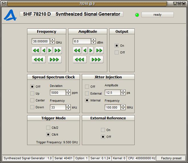 Ease of Use The SHF 78210 D is operated inside an SHF mainframe and controlled by an external computer. Every system comes along with the intuitive, easy to use BERT Control Center software (BCC).