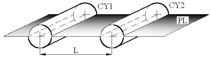 In Fig. 11 two parallel cylinders, CY1 and CY2 are considered together, for building a common datum PL. Common datum Fig. 11. Collection.