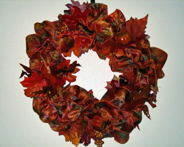 Festive Fall Wreath SUPPLIES: Bowdabra with Bowdabra Wand Bowdabra Wire 12 Green Decorative Foam