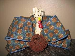 To make the red snood of the turkey use red curling ribbon and run one of your scissor s blades along the ribbon to