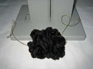 Measure out approximately 5yds of chenille yarn for the head of