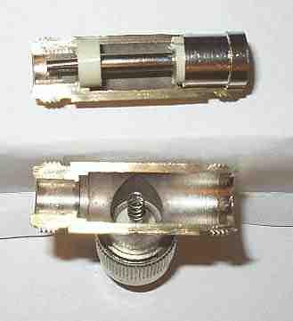 PITFALLS AVOID LOW QUALITY CONNECTORS SPECIALLY TEES. The picture on the right shows an N type connector that uses a steel spring for making contact with the thru line.