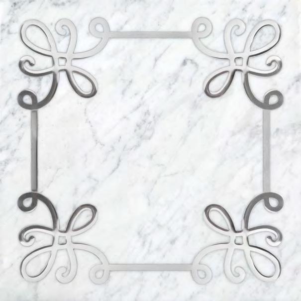 SERPENTINE Bianco Carrara Silver Metal Inlay APPLICATIONS VARIATION Interior Floor Interior Wall Shower Wall Shower Floor Exterior Floor Exterior Wall Pool / Fountain Counter Top V1 V2 V3 V4 Light