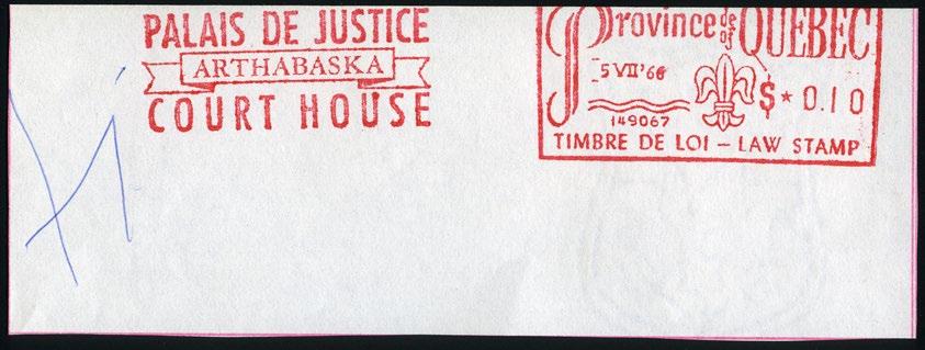 1966 Province of Quebec - Palais de Justice Arthabaska Court House