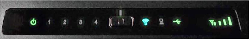 5. Once the Access Point has been connected to the power outlet and the USB Aircard has been connected, the Power Status (green), Wireless indicator (green/blue), and USB Status (green/blue) should