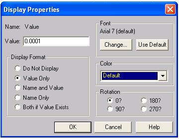 Figure 10 Display Properties windows for R part and L part - Double click on VPWL part to open Property Editor window and set the