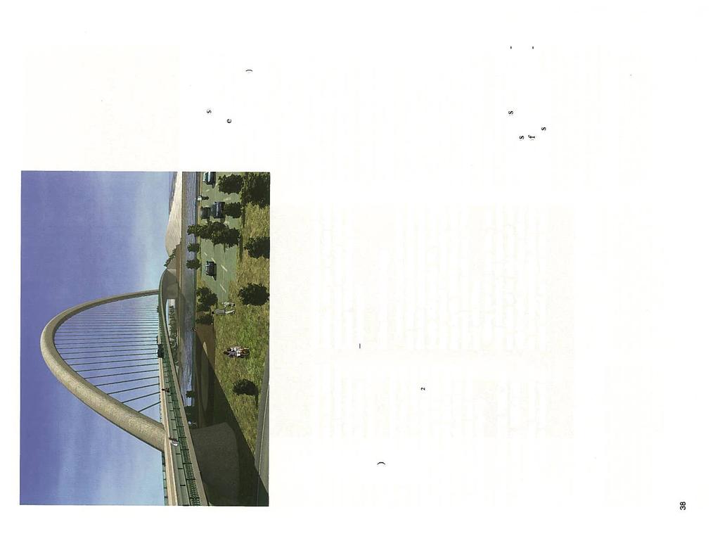 Fig. 22. An artist s rendering of the proposed Indian River Inlet Bridge, in Delaware s Seashore State Park, captures the intrinsic beauty ofa 1000 ft (305 m) precast concrete arch cablestayed span.