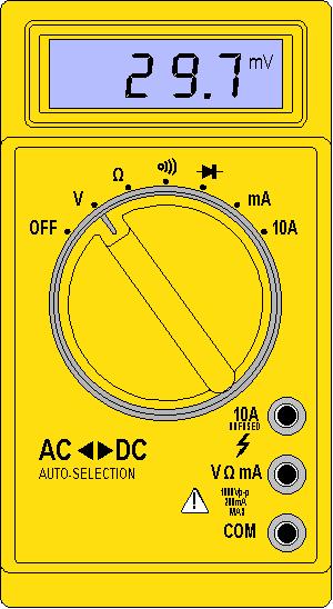 Tech Center tells you how to use a multimeter. Autoranging multimeter The central knob has fewer positions and all you need to do is to switch it to the quantity you want to measure.